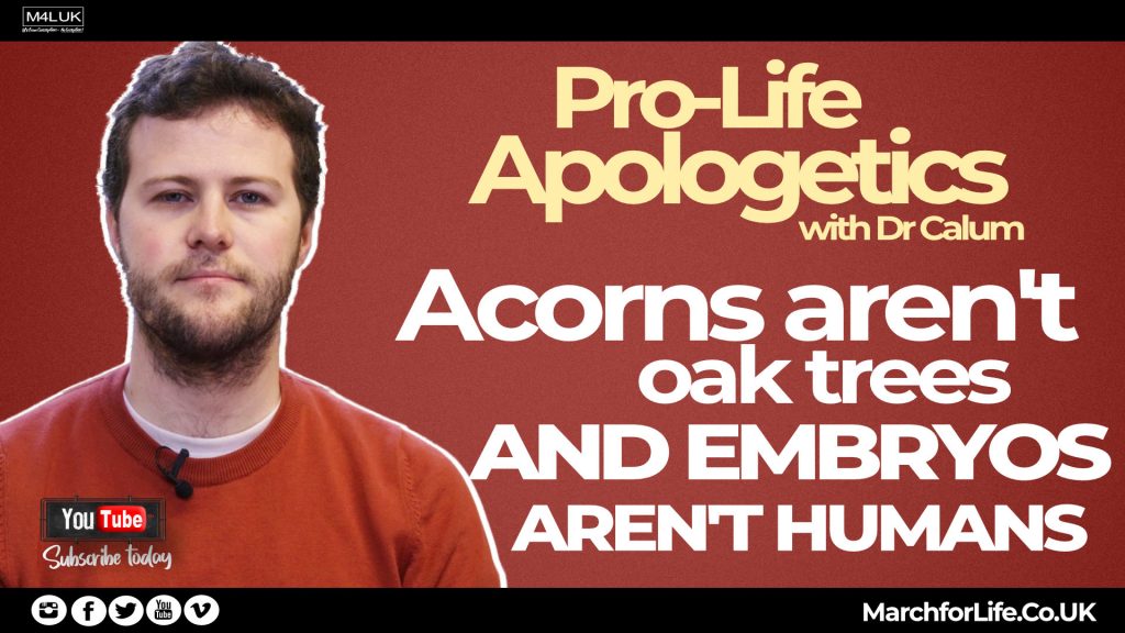 Acorns aren’t Oak Trees – So Embryos aren’t Humans!