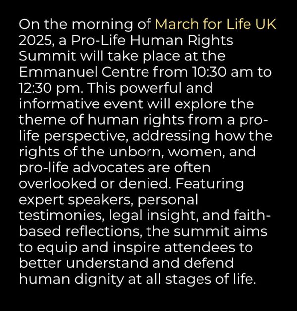 Pro-Life Human Rights Summit 2025 - March for Life UK